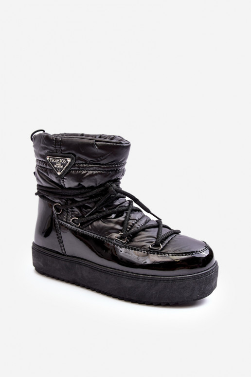 Women's platform snow boots with black laces Fleure
