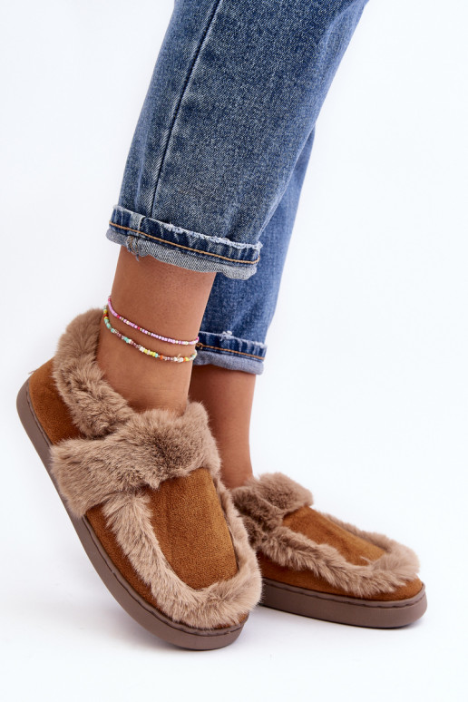 Women's slippers with fur Camel Sailey