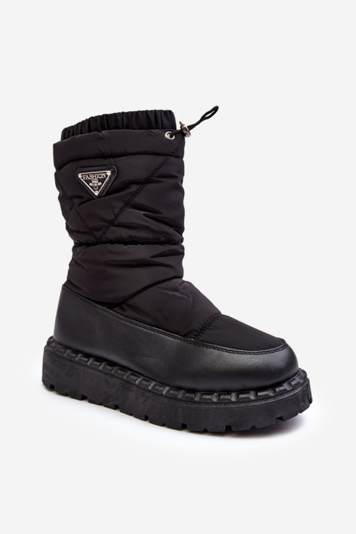 Women's snow boots with thick sole black Lureta