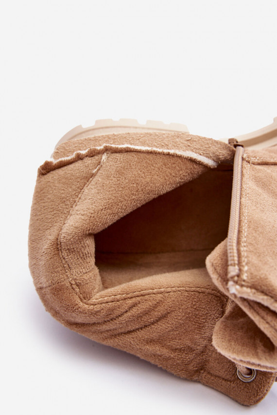 Suede Trapper Boots With Padded Insoles Dark Beige Alden