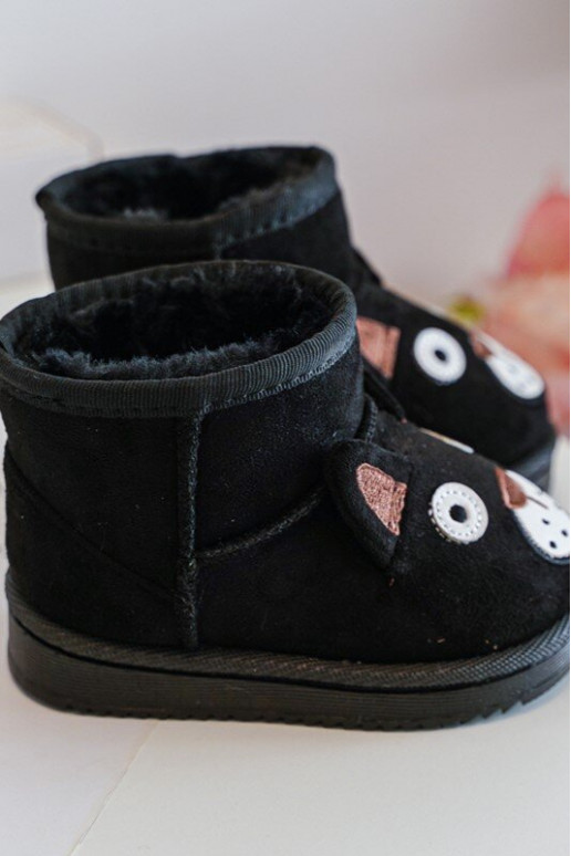 Children's Padded Snow Boots Black Vavena