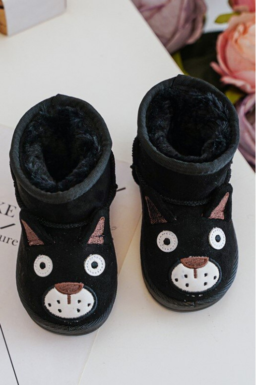 Children's Padded Snow Boots Black Vavena