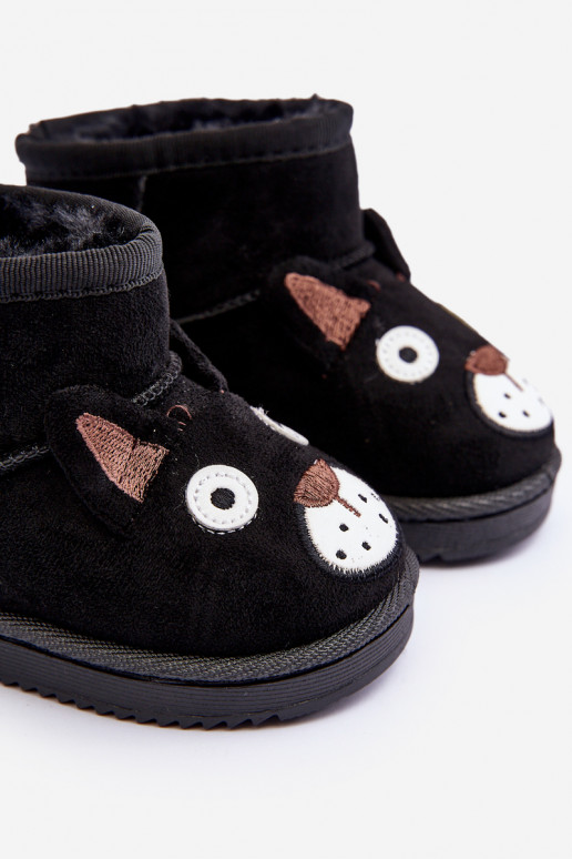 Children's Padded Snow Boots Black Vavena
