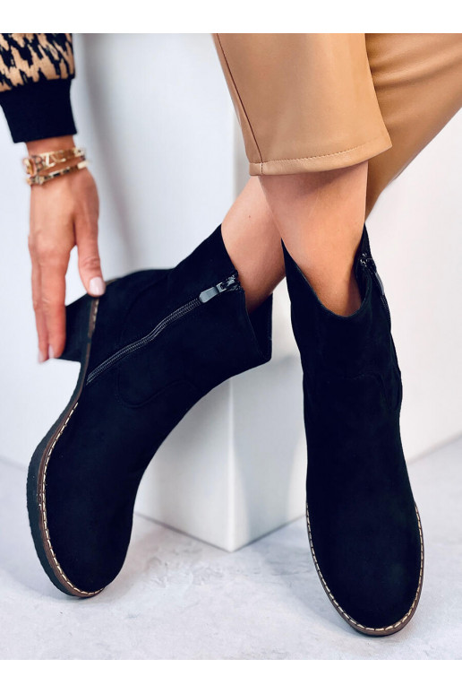 Boots with a rubber heel LINZI BLACK Boots with a rubber heel LINZI BLACK