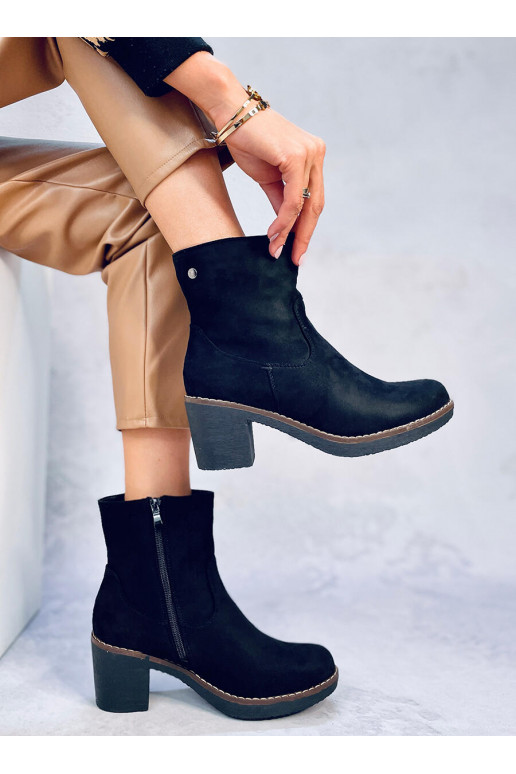 Boots with a rubber heel LINZI BLACK Boots with a rubber heel LINZI BLACK