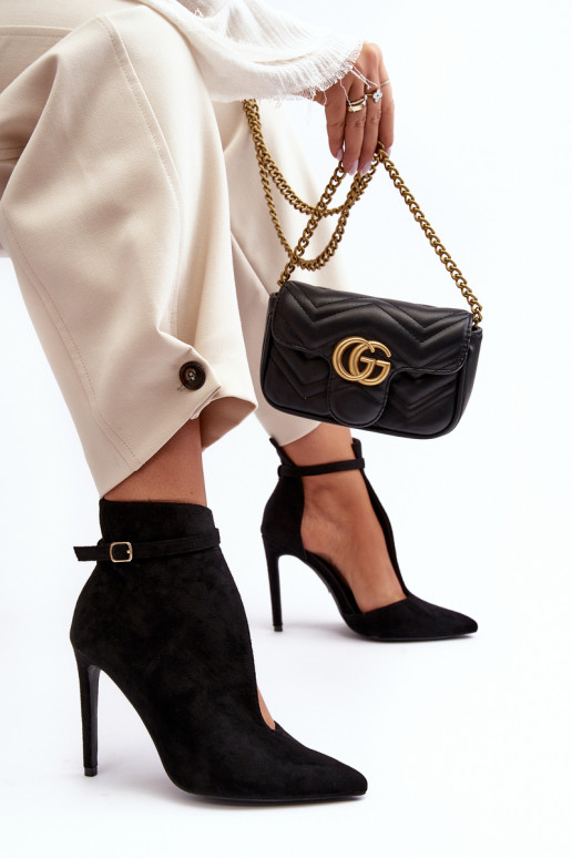 Women's Suede Heels Black Amalundi