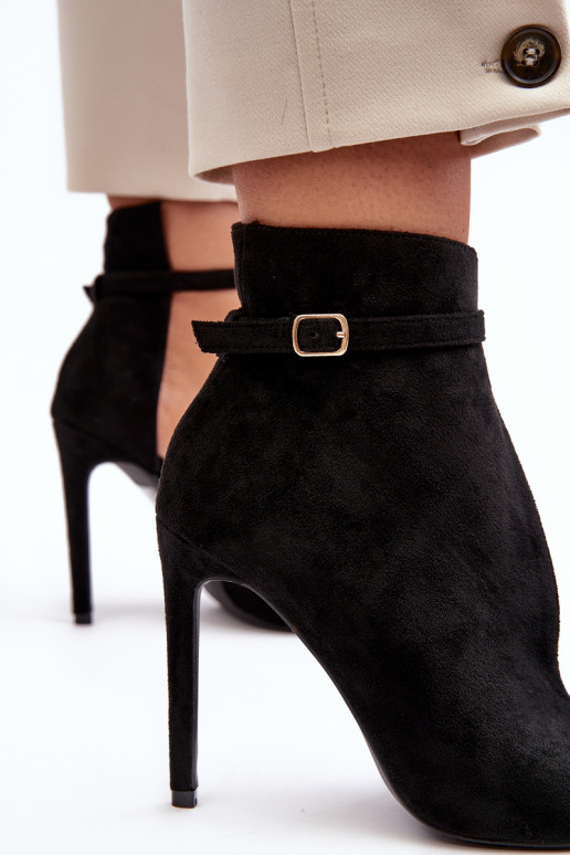 Women's Suede Heels Black Amalundi