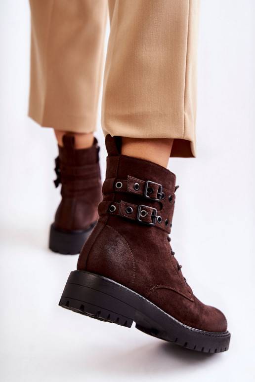 Women's Suede Warm Boots Brown Silvor