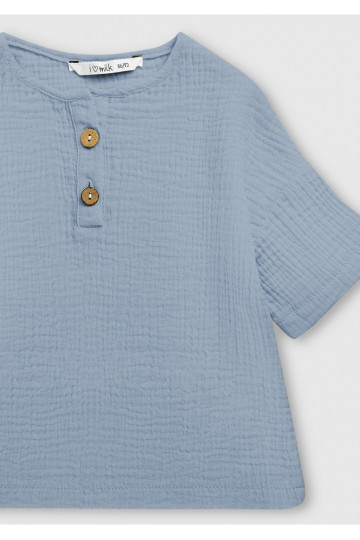 Light blue muslin kids T-shirt 2