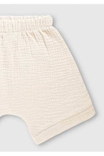 Ecru muslin kids shorts 2
