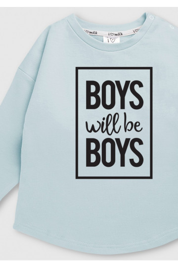 Light blue kids sweatshirt &quot;boys will...&quot; 2