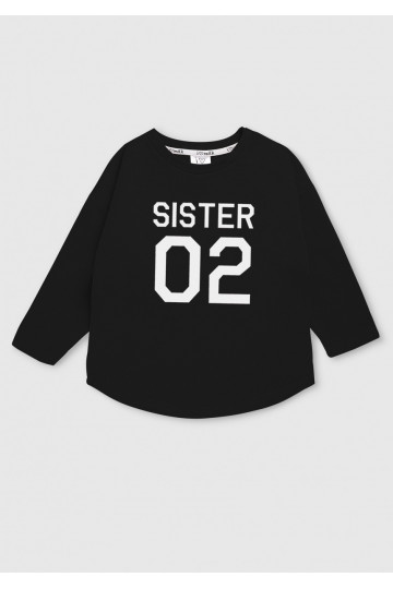 Black basic kids sweatshirt &quot;Sister 02&quot; 2