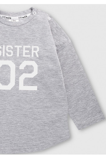 Melange grey kids sweatshirt &quot;sister 02&quot; 2