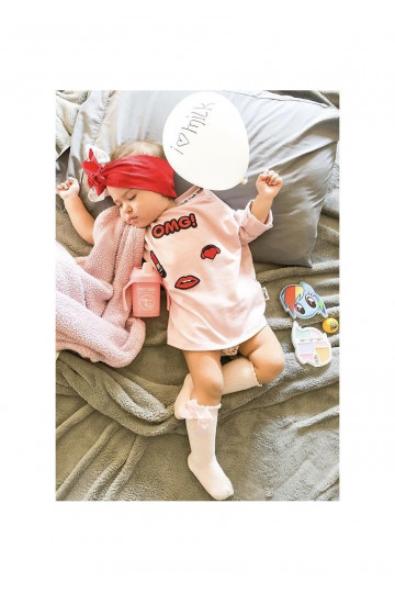 Powder pink kids sweatshirt &quot;omg patches&quot; 2