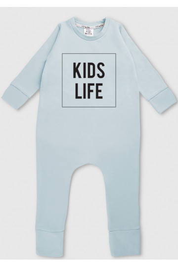 Light blue long sleeved romper &quot;kids life&quot;