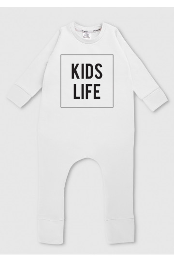 White long sleeved romper &quot;kids life&quot;