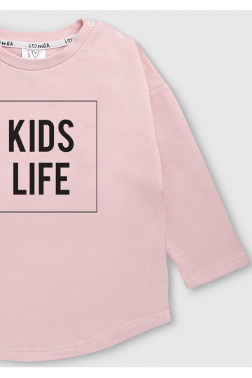 Powder pink kids sweatshirt &quot;kids life&quot; 2