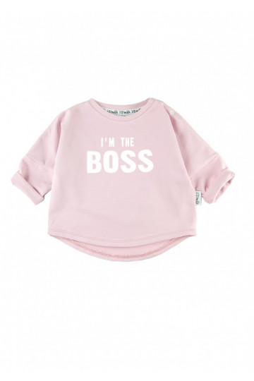 Powder pink kids sweatshirt &quot;I&#039;m the boss&quot; 2