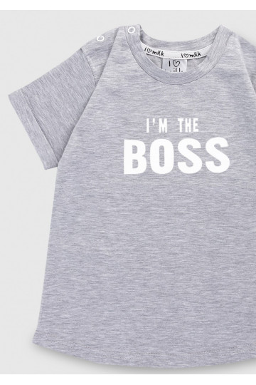 Melange grey kids T-shirt &quot;I&#039;m the boss&quot; 2