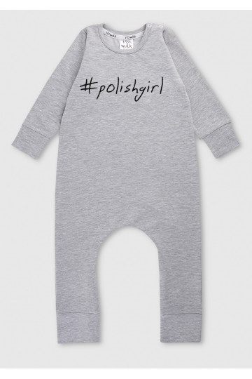 Melange grey long sleeved romper &quot;polishgirl&quot;