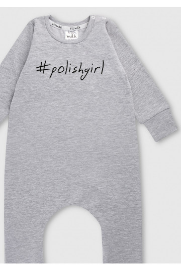 Melange grey long sleeved romper &quot;polishgirl&quot; 2