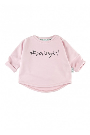 Powder pink kids sweatshirt &quot;polishgirl&quot;