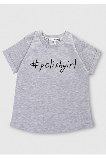 Melange grey T-shirt &quot;polishgirl&quot;