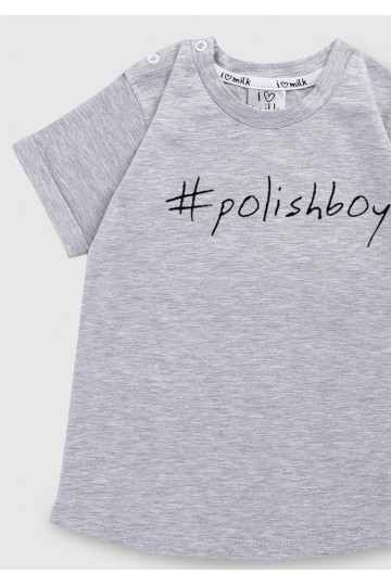 Melange grey kids T-shirt &quot;polishboy&quot; 2