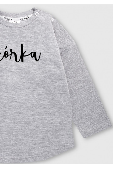 Melange grey kids sweatshirt &quot;córka&quot; 2