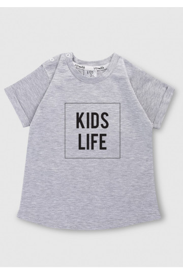 Melange grey T-shirt &quot;kids life&quot;