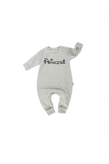 Melange grey long sleeved romper &quot;princess&quot;