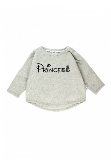 Melange grey kids sweatshirt &quot;princess&quot;