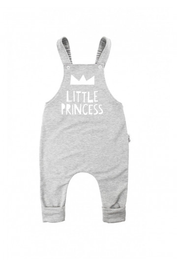 Melange grey dungarees &quot;little princess&quot;