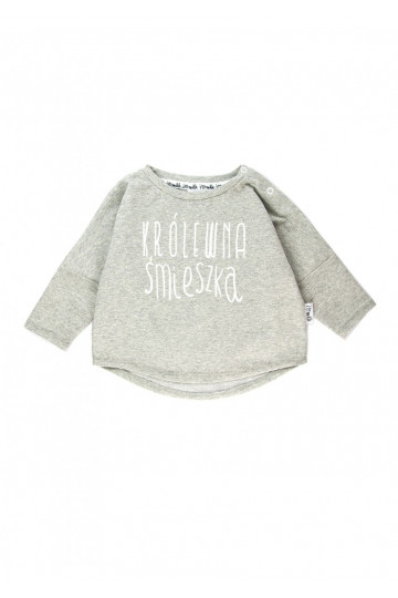 Melange grey kids sweatshirt &quot;królewna śmieszka&quot;