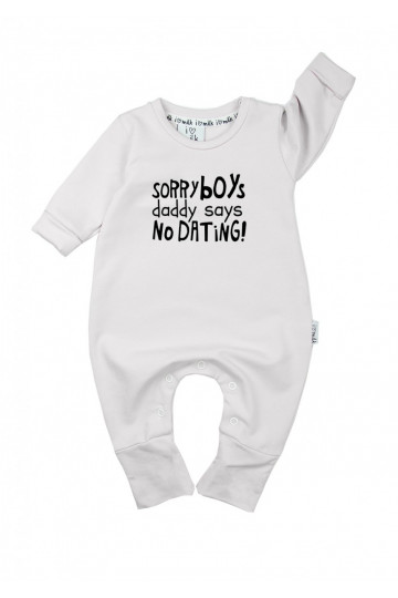 White long sleeves romper &quot;sorry boys&quot;