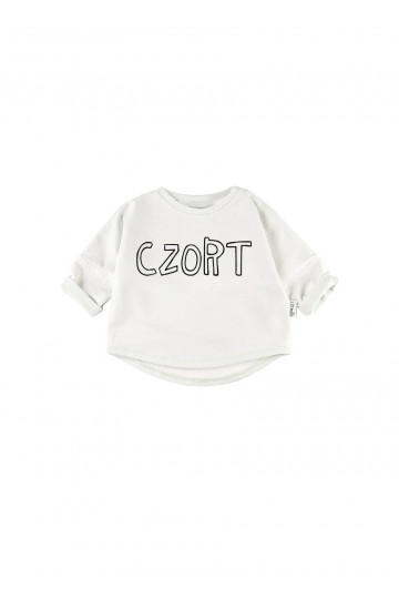 White kid&#039;s &quot;czort&quot; sweatshirt