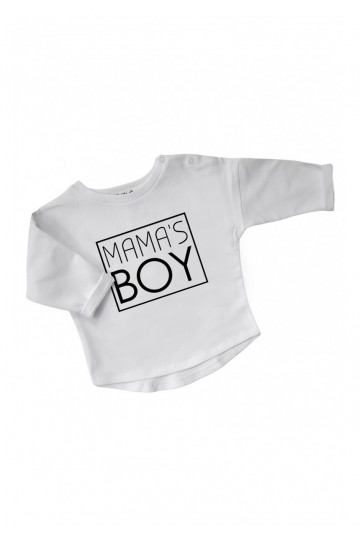 White kids sweatshirt &quot;mama&#039;s boy&quot;