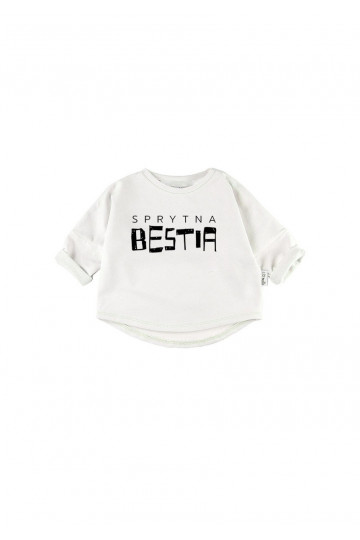 White kid&#039;s &quot;sprytna bestia&quot; sweatshirt