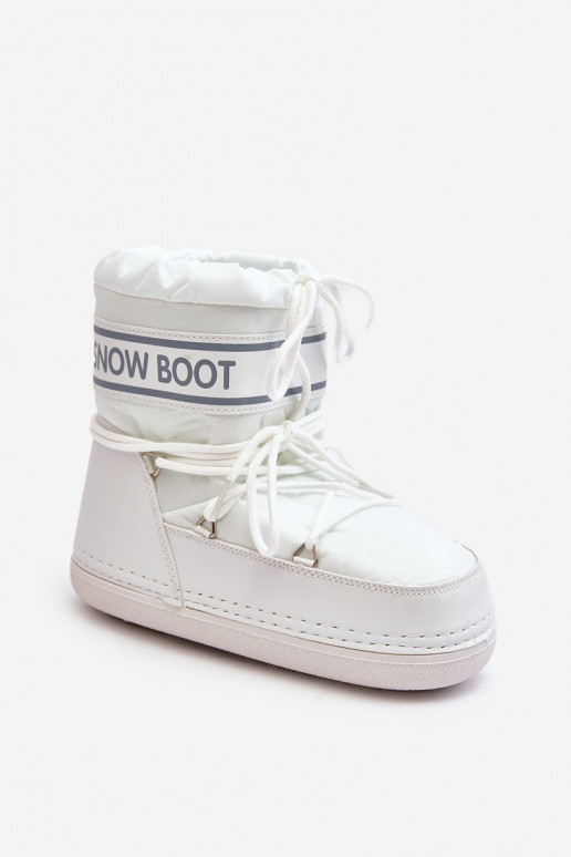 Women's lace-up snow boots white Soia