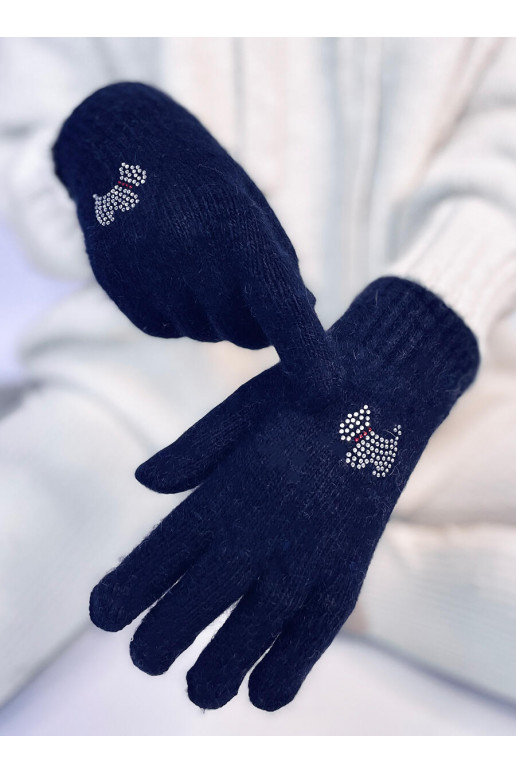 Women's gloves z pieskiem DOGGY Dark blue