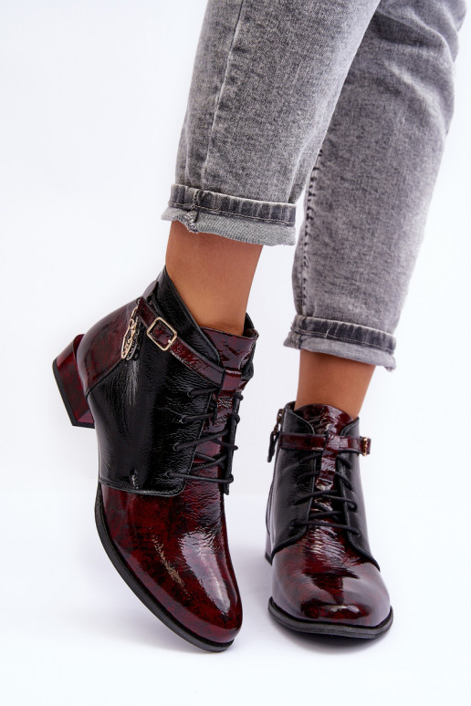 Women's Leather Boots Shoes Maciejka 5743A-23 Burgundy
