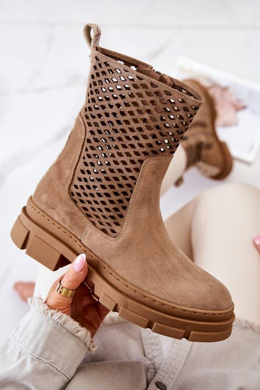 Leather boots Workers Nicole Light brown 2711 Leather boots Workers Nicole Light brown 2711