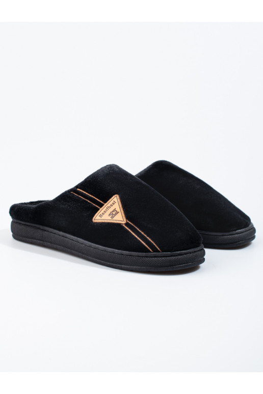 warm black men's slippers Shelovet