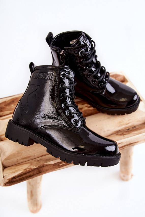 Children's Lacquered Warm Boots Big Star II374045 Black