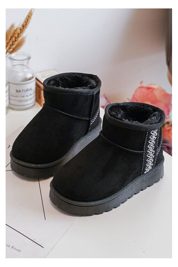 Children's Quilted Snow Boots Black Leonora