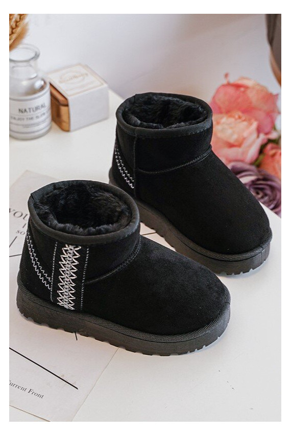 Children's Quilted Snow Boots Black Leonora