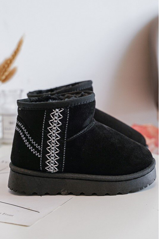 Children's Quilted Snow Boots Black Leonora Children's Quilted Snow Boots Black Leonora