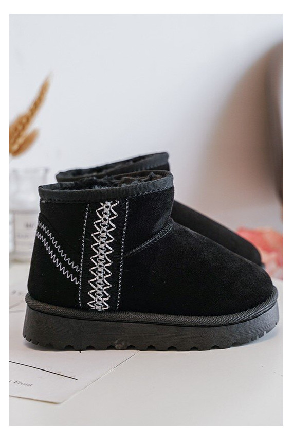 Children's Quilted Snow Boots Black Leonora