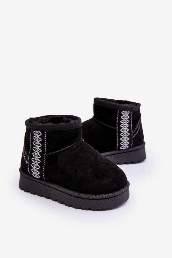 Children's Quilted Snow Boots Black Leonora