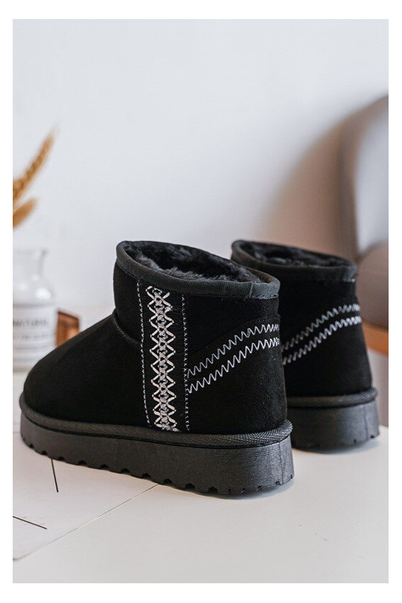 Children's Quilted Snow Boots Black Leonora